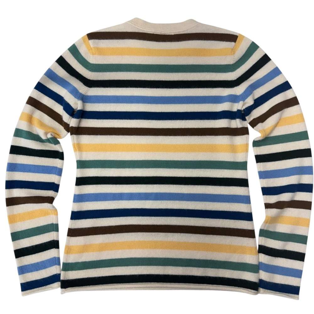Vince Mixed Striped Cashmere Sweater Crewneck Size L Cozy Preppy - Picture 4 of 13